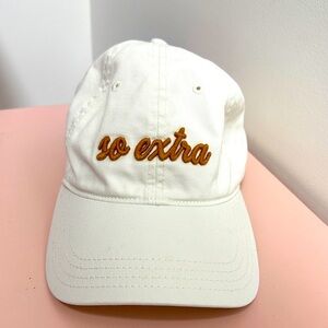 American Eagle Outfitters White and Gold Hat Ball Cap “So extra”